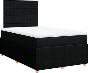 vidaXL Κρεβάτι Boxspring με Στρώμα Μαύρο 120x190 εκ. Υφασμάτινο