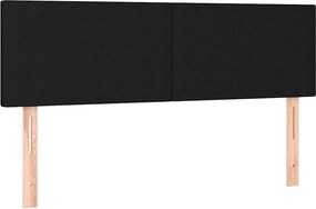 vidaXL Κρεβάτι Boxspring με Στρώμα &amp; LED Μαύρο 140x190 εκ. Υφασμάτινο