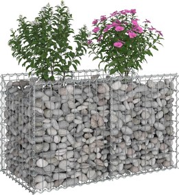 vidaXL Ανασηκωμένο κρεβάτι gabion Ασημί