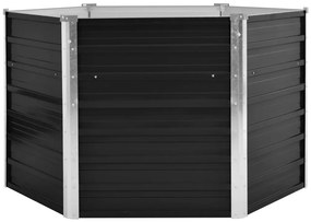 vidaXL Ζαρντινιέρα Υπερυψωμένη Ανθρακί 129x129x77 εκ. Γαλβαν. Χάλυβας