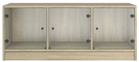 vidaXL Τραπεζάκι Σαλονιού Sonoma Δρυς 102x50x42 εκ. με Γυάλινες Πόρτες