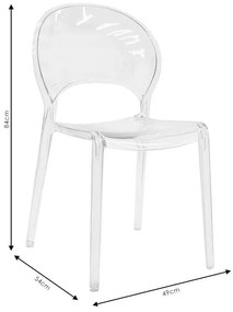 Καρέκλα Orison PC διαφανές 49x54x84 εκ.