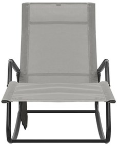 vidaXL Ξαπλώστρα Γκρι από Ατσάλι και Textilene