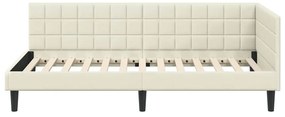 vidaXL Κρεβάτι Γωνίας με κεφαλάρι Κρεμ 90 x 190 cm Βελούδο