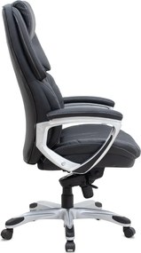 Καρέκλα γραφείου διευθυντική Duke Megapap από τεχνόδερμα χρώμα μαύρο 72x70x120/125εκ.