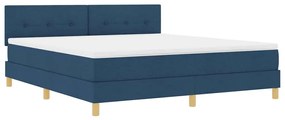 vidaXL Κρεβάτι box spring με στρώμα με στρώμα Μπλε 180 x 200 cm ύφασμα