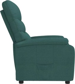 vidaXL Πολυθρόνα Ανακλινόμενη Σκούρο Πράσινο Υφασμάτινη