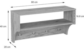 Κρεμάστρα Crosta pakoworld σε oak απόχρωση 80x28x40εκ