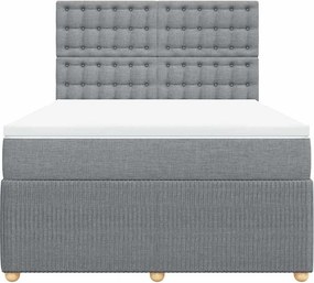 vidaXL Κρεβάτι Boxspring με Στρώμα Αν. Πράσινο 160x200εκ Υφασμάτινο