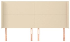 vidaXL Κεφαλάρι με Πτερύγια Κρεμ 183x16x118/128 εκ. Υφασμάτινο