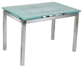 Τραπέζι Επεκτεινόμενο ArteLibre BOTEV Αμμοβολή/Χρώμιο Γυαλί/Μέταλλο 110 60x74x75cm