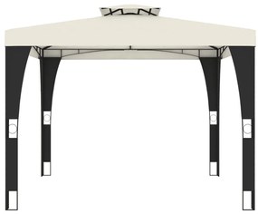 vidaXL Κιόσκι με Διπλή Οροφή Κρεμ 2,98x2,98 μ. Ατσάλινο