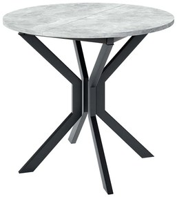 Τραπέζι Επεκτεινόμενο Dione 162729149 90/130x90x77cm Marble Effect Grey-Black Particle Board, Metal