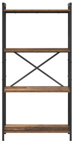 vidaXL Βιβλιοθήκη Παλαιό ξύλο 60 x 30 x 118 εκ Ξύλο και Χάλυβας