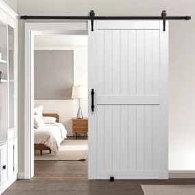 VEVOR Sliding Barn Door with Hardware Kit 1067 x 2134mm MDF Panel PVC Surface