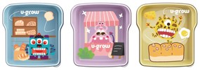 U-Grow A-1131 Δοχείο Φαγητού Πλαστικό 300 ml 3τμχ