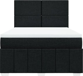 vidaXL Κρεβάτι Boxspring με Στρώμα Μαύρο 160x200 εκ. Υφασμάτινο