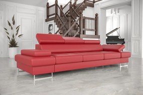 Καναπές Gelito LTHR Τριθέσιος-Kokkino