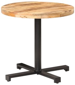 Τραπέζι Bistro Στρογγυλό Ø80 x 75 εκ. Ακατέργαστο Ξύλο Μάνγκο