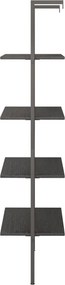 vidaXL Ραφιέρα Κεκλιμένη 4 Επιπέδων Μαύρη 64 x 35 x 152,5 εκ.