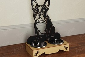 Intra απο ξύλο plywood Χρώμα wenge 3mm-4mm πάχος - Βάση μπολ τροφής για σκύλους | Θήκη για μπολ φαγητού Δίασταση 30x20 cm INTRAFABR-101097014