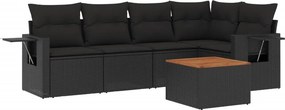 vidaXL Patio Sofa Set 5-θέσια Black