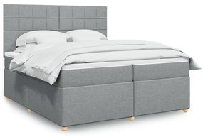 ΚΡΕΒΑΤΙ BOXSPRING ΜΕ ΣΤΡΩΜΑ ΑΝΟΙΧΤΟ ΓΚΡΙ 200X200 ΕΚ. ΥΦΑΣΜΑΤΙΝΟ 3293687