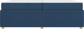 vidaXL Σκελετός Κρεβατιού με στρώμα Μπλε 200 x 200 cm ύφασμα