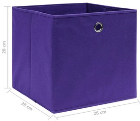 vidaXL Κουτιά Αποθήκευσης 10 τεμ. Μοβ 28x28x28 εκ. Ύφασμα Non-woven