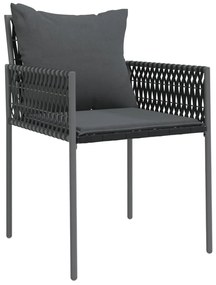 vidaXL Σετ Τραπεζαρίας Κήπου 3 τεμ. Συνθ. Ρατάν / Ατσάλι με Μαξιλάρια