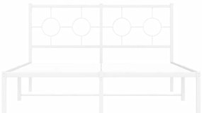 vidaXL Πλαίσιο Κρεβατιού με Κεφαλάρι Λευκό 140x190 εκ. Μεταλλικό