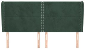 Κεφαλάρι με Πτερύγια Πράσινο 183x23x118/128 εκ. Βελούδινο - Πράσινο