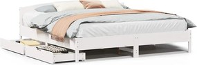 vidaXL Σκελετός Κρεβ. Χωρίς Στρώμα Λευκό 180x200 εκ Μασίφ Πεύκο