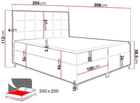 Επενδυμένο κρεβάτι Snake-Prasino-200 x 200