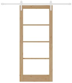 vidaXL Συρόμενη Πόρτα ORKDAL Καφέ 86 x 198.5 cm Μασίφ ξύλο πεύκου