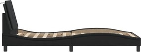 vidaXL Σκελετός Κρεβατιού Χωρίς Στρώμα Zadar Μαύρο90x200εκ. από ΣυνθετικόΔέρμα
