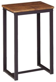 Σκαμπό Bar Henry ΕΜ9795,Β 40x30x60cm (Σετ 4τμχ) Dark Brown-Walnut Mdf,Μέταλλο