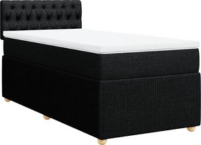 vidaXL Κρεβάτι Boxspring με Στρώμα Μαύρο 80 x 200 εκ. Υφασμάτινο