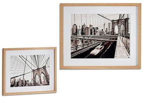 Πίνακας Gift Decor Καφέ Ξύλο Γυαλί 43 x 3 x 53 cm Γέφυρα