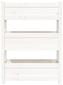 Ζαρντινιέρα Λευκή 77x25x104,5 εκ. από Μασίφ Ξύλο Πεύκου - Λευκό