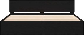 vidaXL Κρεβάτι με Κεφαλάρι Μαύρη Δρυς 180 x 200 cm Επεξεργασμένο ξύλο