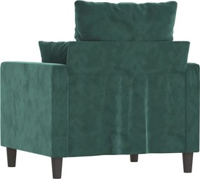 vidaXL Πολυθρόνα Σκούρο πράσινο 60 εκ. Βελούδινη