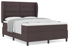 vidaXL Κρεβάτι Box Spring με Στρώμα - Σκούρο Καφέ, 160x200 εκ Υφάσματος