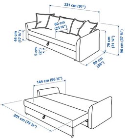 HOLMSUND τριθέσιος καναπές-κρεβάτι 595.169.40