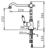 Μπαταρία κουζίνας Pyramis Baroque-Μπρονζέ