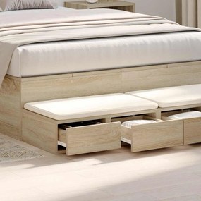 vidaXL Συρτάρια κρεβατιού με συρτάρι Sonoma Δρυς 120 x 36.5 x 16.5 εκ