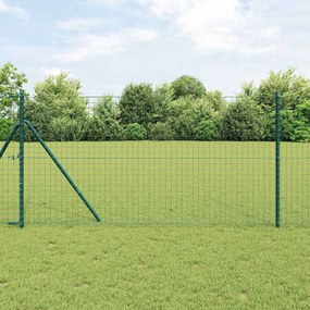 vidaXL Ενσωματωμένος Πόλος Φράχτη 13 pcs Πράσινο