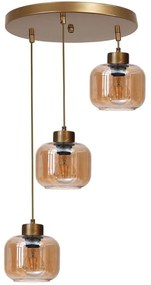 Φωτιστικό Οροφής 534LUN6141 Φ30x80cm 3xE27 40W Honey-Gold Opviq