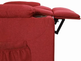 vidaXL Πολυθρόνα Ανακλ. Μπορντό Υφασμάτινη