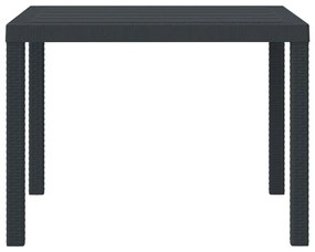 vidaXL Τραπέζι Κήπου Ανθρακί 100 x 100 x 73 εκ συνθετικό ρατάν